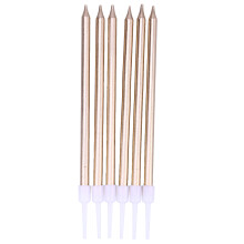 48Pcs Multicolor Slender Birthday Cake Candles Glitter Wax Party Use