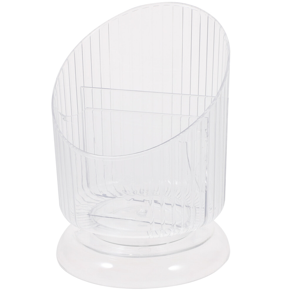 Vaguelly 2Pcs Transparent Pet Desktop Organizer Pen Cups Makeup Brush Holder