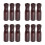 12Pcs Dark Red Wooden Foosball Handle Replacement Octagonal Design 9