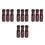 12Pcs Dark Red Wooden Foosball Handle Replacement Octagonal Design 4