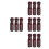 12Pcs Dark Red Wooden Foosball Handle Replacement Octagonal Design 8