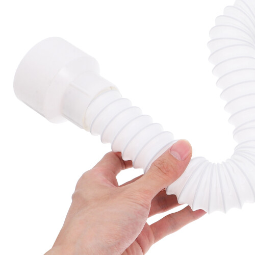 2Pcs Flexible White ABS Sink Drain Pipe Kit for Kitchen and Bathroom 2