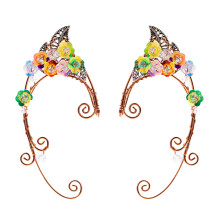 3Paare Ohrringe Clip-on Ohrklammern Elf Design Mehrfarbig Elegant