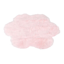 2Pcs Pink Floral Plush Carpet Bedside Rug Soft Floor Rug for Bedroom