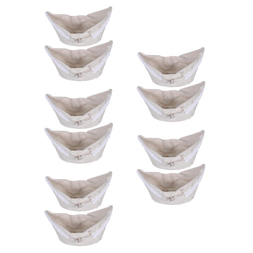 10Pcs Durable Beige Fabric Basket Liners Replacement for Wire & Wicker 2