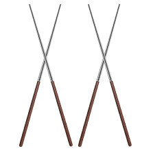 4 Pairs Reusable Wooden Long Chopsticks For Cooking Noodles Hotpot