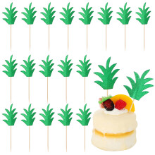 240Pcs Green Bamboo Pineapple Cupcake Toppers for Birthday Party Decor