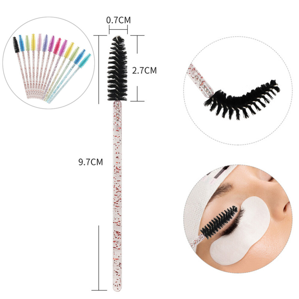 Artibetter Yellow 200Pcs Disposable Mascara Wands Eyelash Brushes For Makeup Use