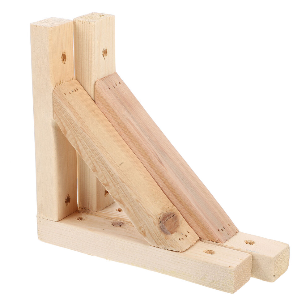 3Sets Khaki Wood Triangle Shelf Brackets For Corner And Wall Mount 3631485449076