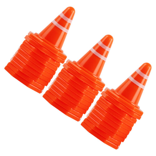 100 Pcs Mini Traffic Cones Simulation Safety Roadblocks Sign Models 2
