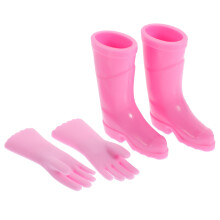 3 Sets Mini Rain Boots And Gloves Kit For Dollhouse Decor