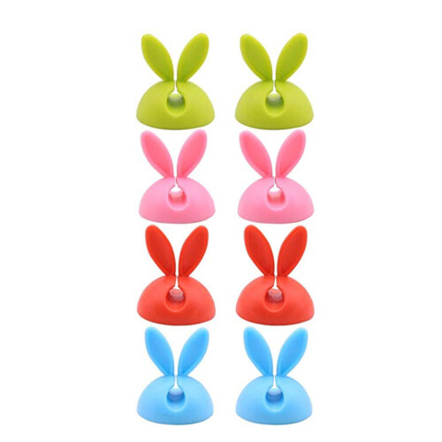 16 Pcs Rabbit Ears Shape Self Adhesive Cable Clips For Home Office 2