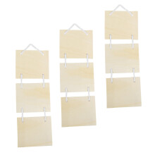 6Pcs Kids DIY Unfinished Wood Hanging Signs Light Yellow Craft Boards