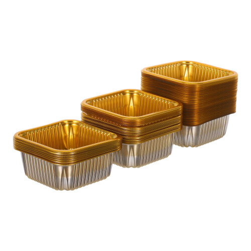 300Pcs Gold Plastic Muffin Tray Single Biscuit Container for Festivals