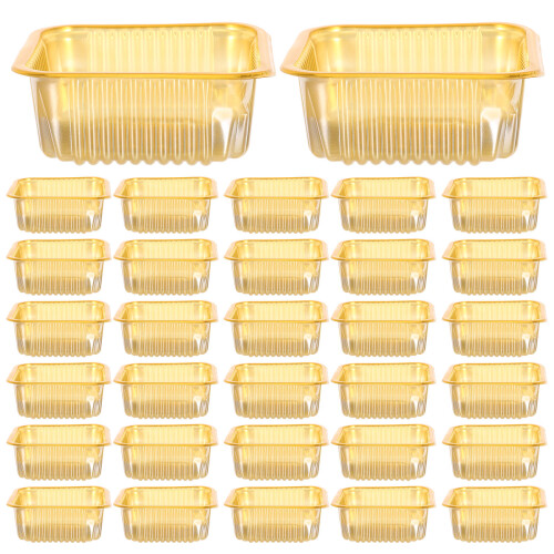 300Pcs Gold Plastic Muffin Tray Single Biscuit Container for Festivals 1