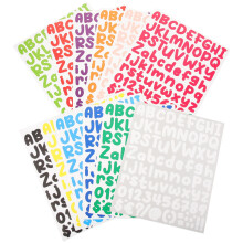 24 Sheets Adhesive Colored Alphabet And Number Stickers Multi-Use