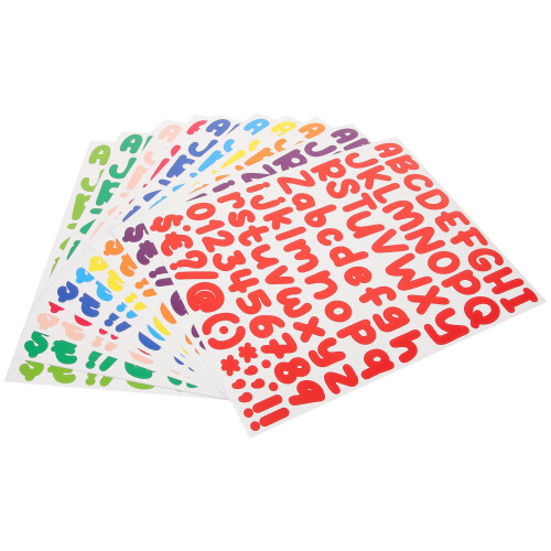 24 Sheets Adhesive Colored Alphabet And Number Stickers Multi-Use 2