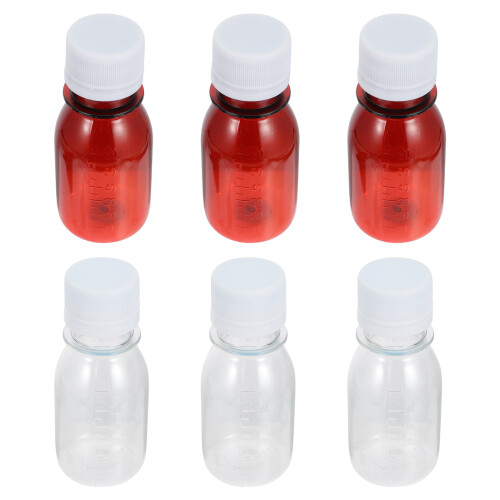 40Pcs Clear Graduated Plastic Reagent Bottles White Leak Proof Pet