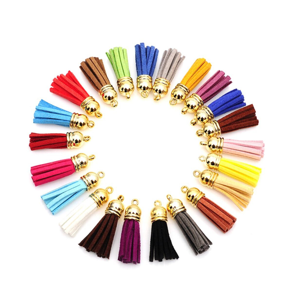 70 Pcs 4 Cm Suede Tassel For Keychain Cellphone Straps Jewelry Charms 3631485470575