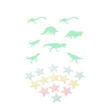 109Pcs Fluorescent Dinosaur and Star Luminous Stickers for Decoration