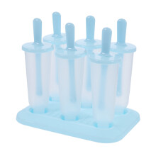 12Pcs Foodgrade PP Ice Cream Maker Mold Blue for DIY Gelato and Snacks