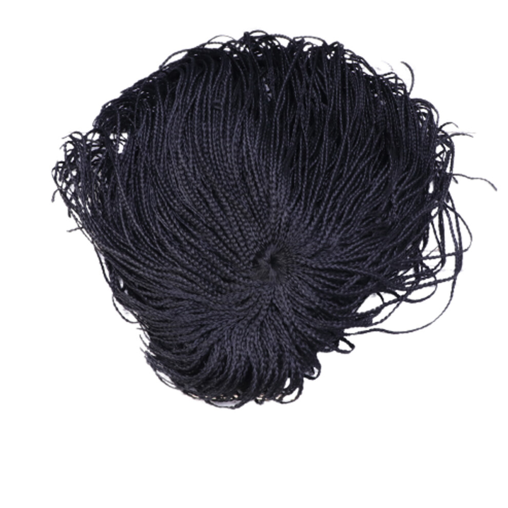 Happyyami 2 Pieces Hair Extensions Human Wig Curly Lace Front Wigs Black
