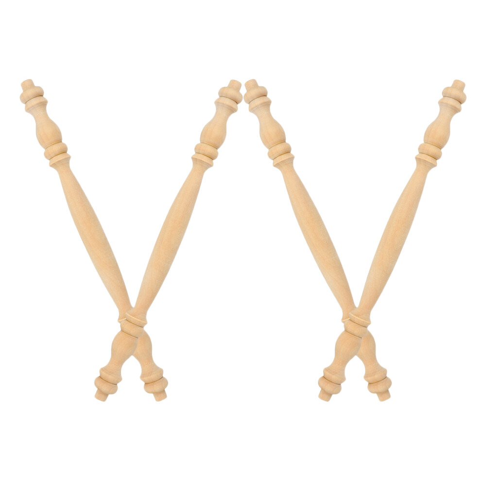 8Pcs Khaki Wood Balusters Decorative Roman Pillar For Furniture 3631488100240