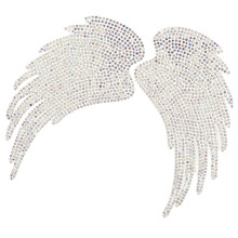 4St Transparante Glitter Vleugel Patches Met Strass Voor Kleding Decor