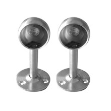 4Sets Silver Stainless Steel Closet Pole Socket Oval Rod End Supports