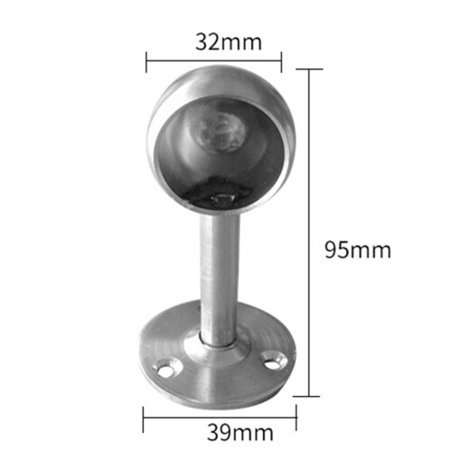 4Sets Silver Stainless Steel Closet Pole Socket Oval Rod End Supports 1
