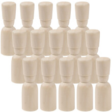 75Pcs Beige Wooden Peg People DIY Unfinished Craft for Kids