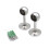 4Sets Silver Stainless Steel Closet Pole Socket Oval Rod End Supports 3