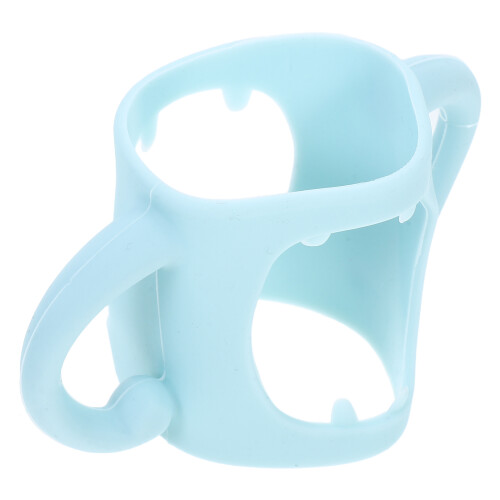 5Pcs Silicone Baby Bottle Sleeve With Handle Sky Blue 2