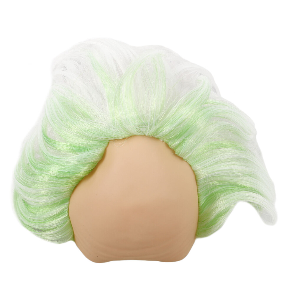 Ohphcall Unisex 2Pcs Multi-Color Bald Man Wig Synthetic Cosplay Halloween Party Wig