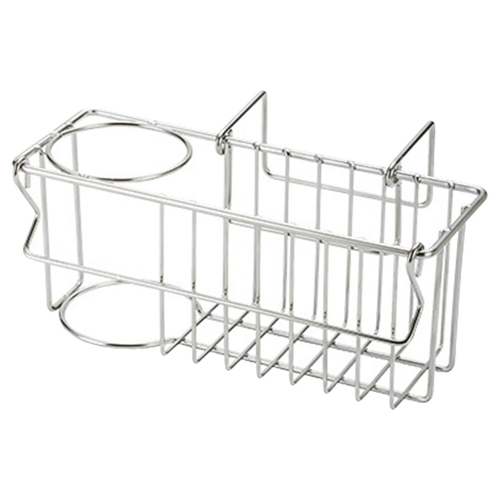 5Pcs Silver Metal Sink Sponge Holder Kitchen Draining Rack With Hooks 3631378303874