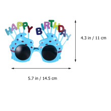6 Pcs Birthday Letter Glasses Rainbow Blue Party Props