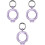 3 Pcs Tracker Case Metal Purple Casing Bumper Travel 2
