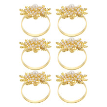 12Pcs Golden Christmas Napkin Buckles Alloy Table Accessories
