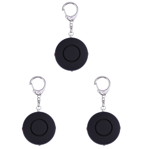 3Pcs Mini Personal Security Alarms Black 125Db Emergency Keychain 1