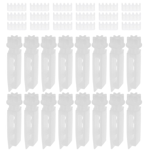 5Sets White Plastic Adjustable Blind Headrail Hooks for Curtains 2