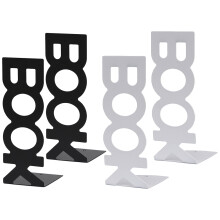 12Pcs Polished Metal Bookends Decorative Book Organizers for Desk