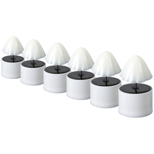 12Pcs Solar Powered Candle Tealights White Mushroom Design 1