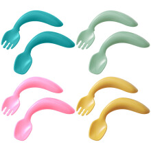 2 Sets Food Supplement Spoon Baby Bendable Elbow