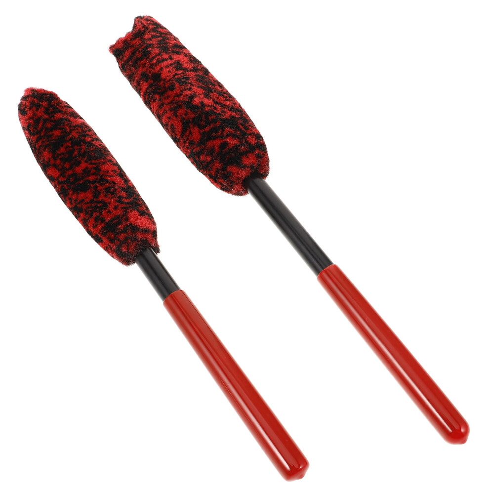 4Pcs Wheel And Tire Cleaning Brushes Wool Car Care Kit Red 3631488101735