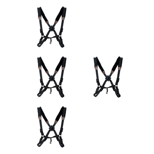 4Pcs Adjustable Black Saxophone Shoulder Strap Durable Nylon Harness 2