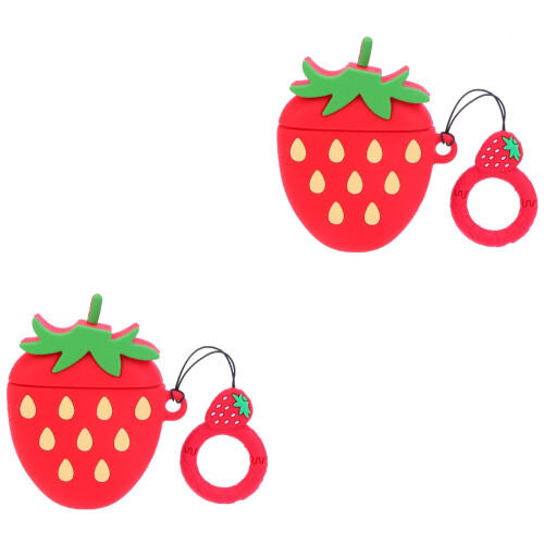 2Pièces Coque Silicone Rouge Souple Pour Audio Protection 2