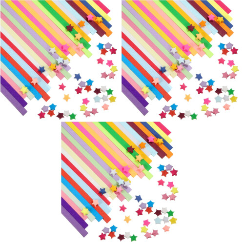 3 Folding Paper Glitter Origami Stars Papers Solid Child 2