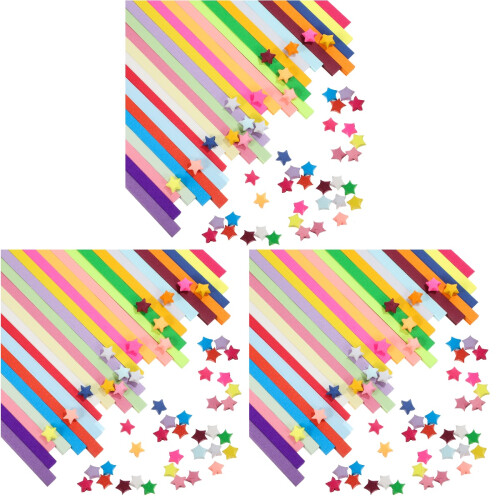 3 Folding Paper Glitter Origami Stars Papers Solid Child 1