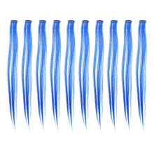 20pcs Human Hair Clip Extensions Braids Extensions Festival Style Easy To Use