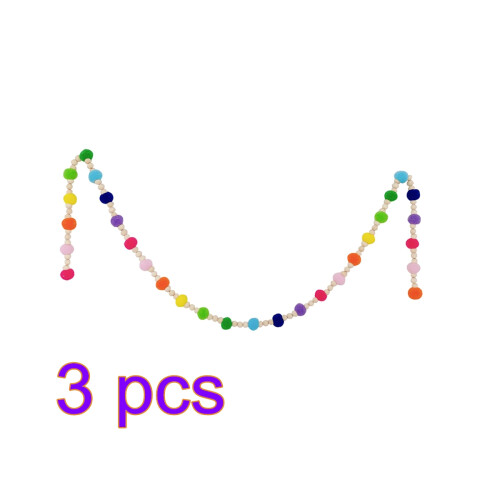 3Pcs Multi-Color Wooden Bead String Pendant for Wall Decoration 1